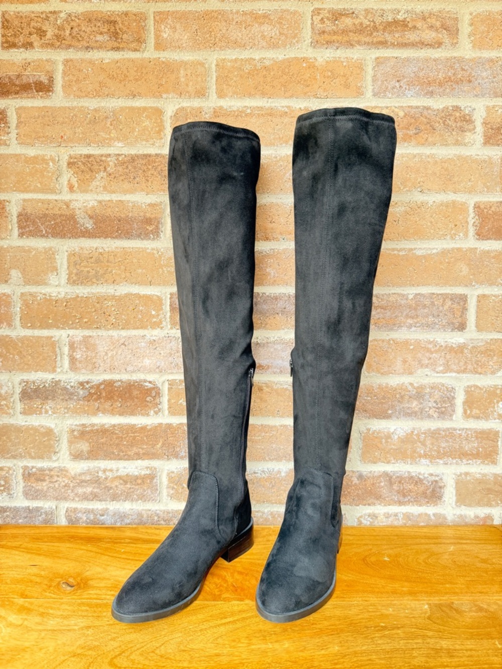 Aldo Black Suede Over-the-Knee Heeled Boots